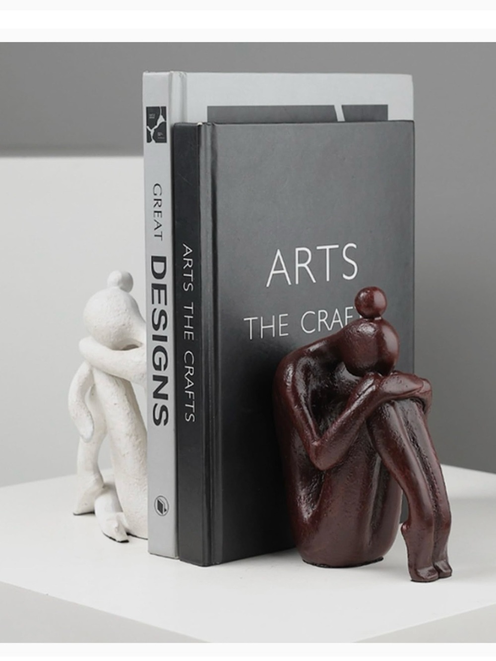 Contemplative Single Sculptural Bookend –Dark Brown